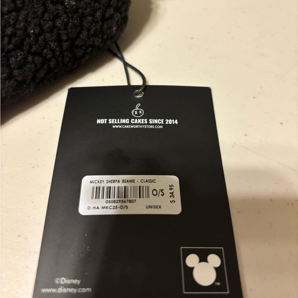 Disney Black Fleece Mickey Mouse Ears Hat. Sherpa. Cake worthy - Picture 3 of 5